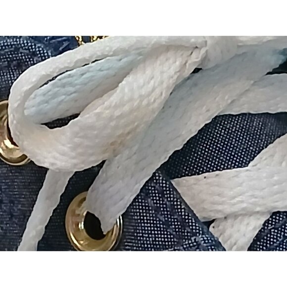 Women's Converse Madison Ox 6 Denim Blue Padded Collar Polka Dot Chuck Shoes - Picture 7 of 14